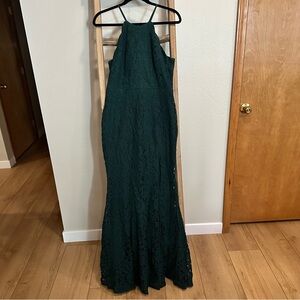 Lulu's Dark Green Lace Maxi Dress